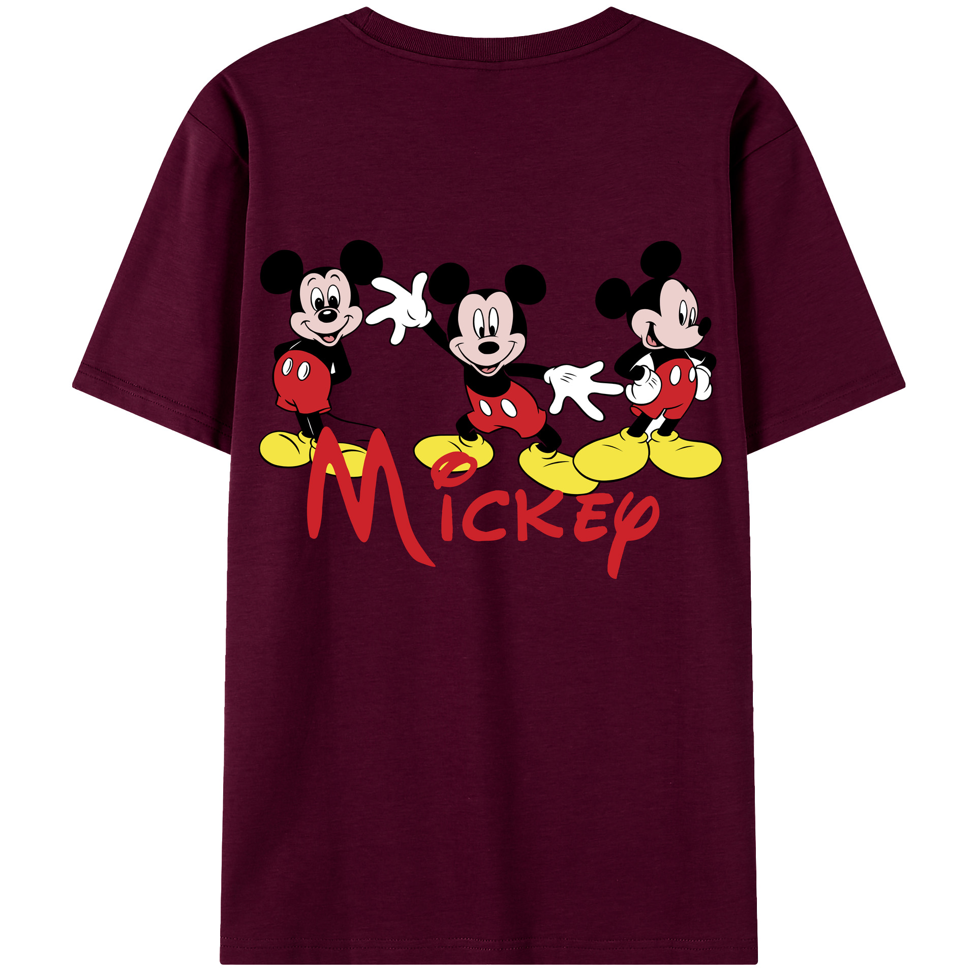 （画像用） ミッキーマウス Mickey Mouse レディース半袖Tシャツ(バックプリント)